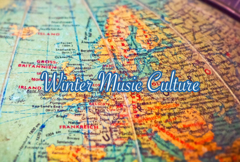 世界地図の上に“Winter Music Culture”の文字がデザインされた写真