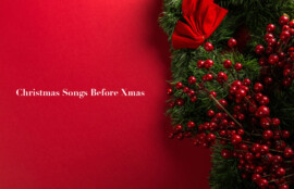 赤い背景にリースと赤い実の装飾が配置され、「Christmas Songs Before Xmas」の文字が入ったビジュアル